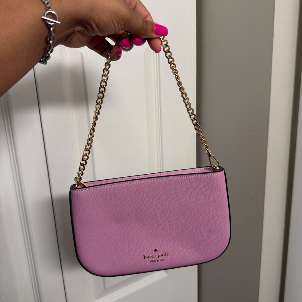Kate Spade Lavender Clutch with Gold Chain